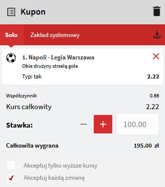 Obstawianie Napoli - Legia Warszawa: typy i kursy bukmacherskie - propozycja kuponu od Obstawiamy
